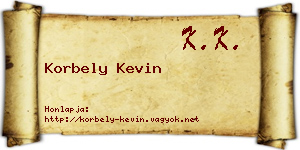 Korbely Kevin névjegykártya